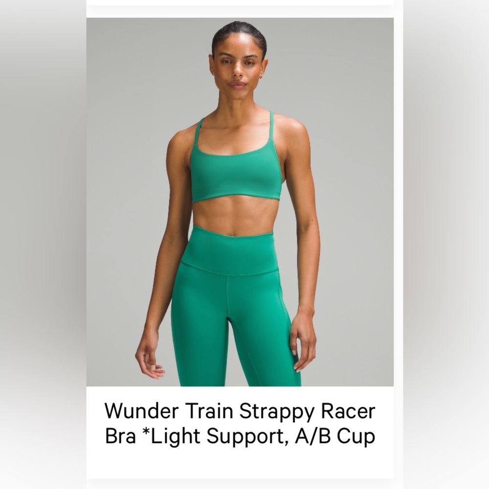 Lululemon Wunder Train Bra in Cascadia Green